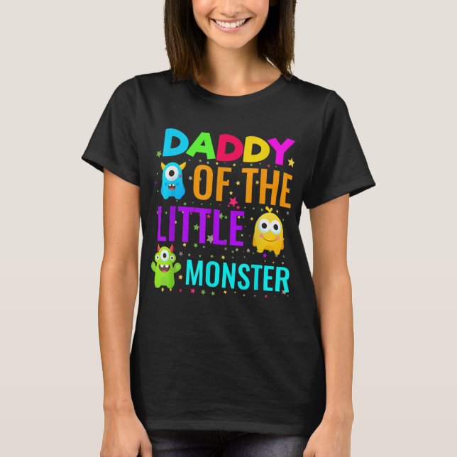 Camiseta Pai Do Monstro Da Família Aniversário (Frente)