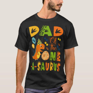 Camiseta Pai do One-A-Saurus no 1º Aniversário Dinossauro