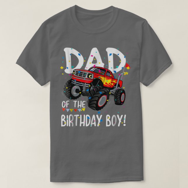 Camiseta Pai do partido Mens Monster Truck Boy (Frente do Design)