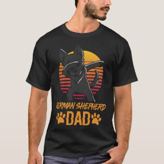 Camiseta Pai do Pastor Alemão Preto Vintage para o Dia dos