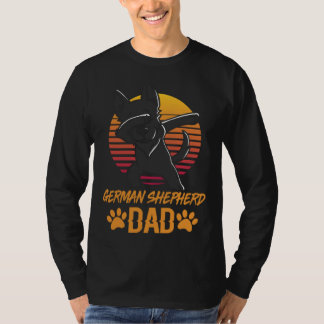 Camiseta Pai do Pastor Alemão Preto Vintage para o Dia dos