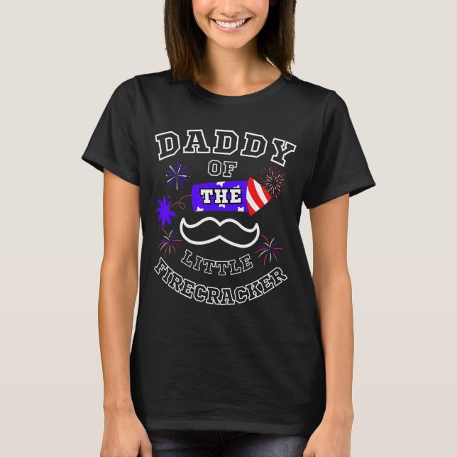 Camiseta Pai do Pequeno Firecracker Beard Pai 4º (Frente)