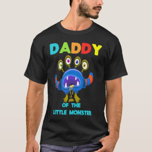 Camiseta Pai Do Pequeno Monstro Aniversário Da Família Hall