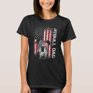 Camiseta Pai do Pitbull Cachorro Pit Bull Americano Bandeir