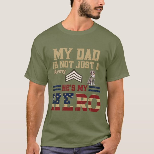Camiseta Pai do Sargento do Exército Shepherd Australiano (Frente)