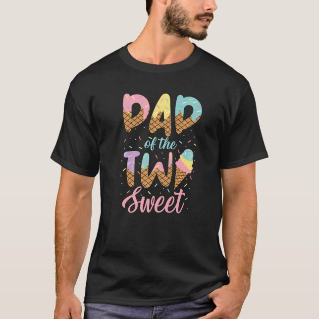 Camiseta Pai Do segundo De Sorvete De Garota De Aniversário (Frente)
