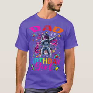 Camiseta Pai Do Tema Espacial Da Rapariga De Astronauta