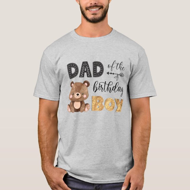 Camiseta Pai do Urso Bebê do Aniversário (Frente)