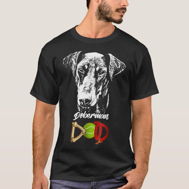 Camiseta Pai Doberman Cute (Frente)