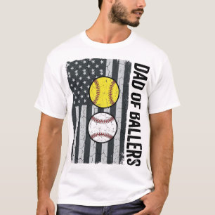 Camiseta Pai dos atletas de softball de beisebol patriótico