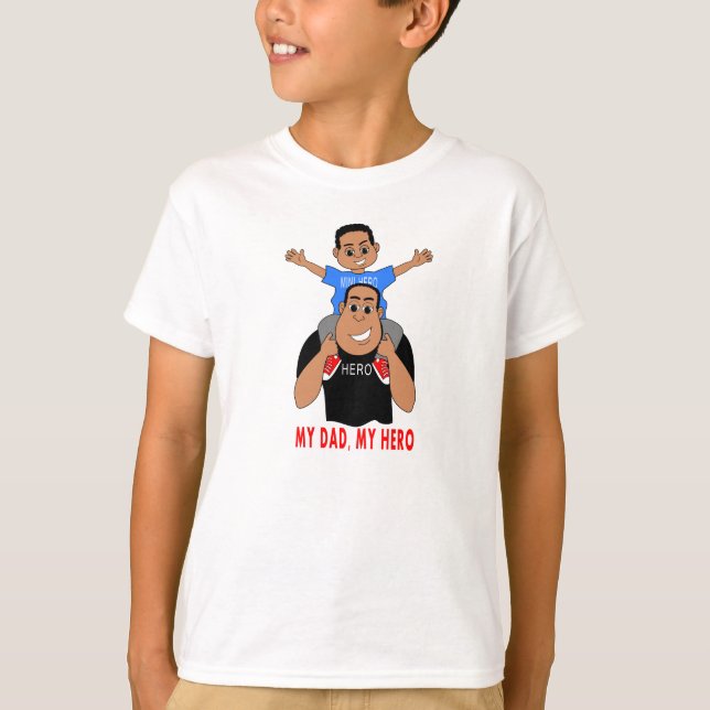 Camiseta pai dos desenhos animados e menino do filho nos (Frente)
