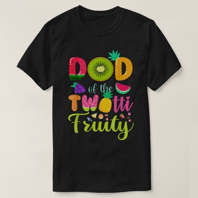 Camiseta Pai Dos Homens Da Fruta Do segundo aniversário Two (Frente do Design)