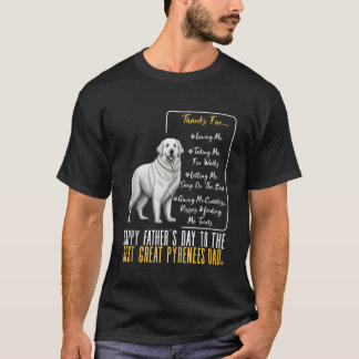 Camiseta Pai dos Pirenéus Excelentes Mens  Feliz Dia de os 