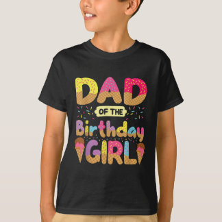 Camiseta Pai Dos Sorvetes Da Família Birthday Girl