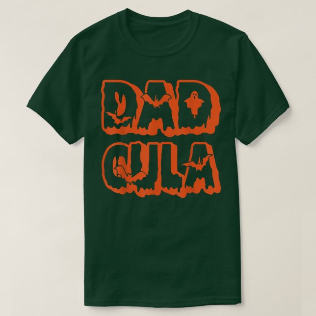 Camiseta Pai Dracula Monstro Costume Fácil Halloween (Frente do Design)