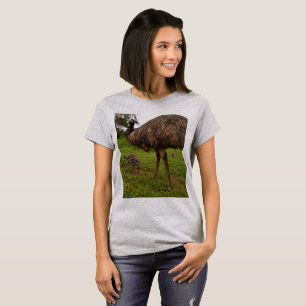 Camiseta Pai E Bebê Emus A Caminhar,