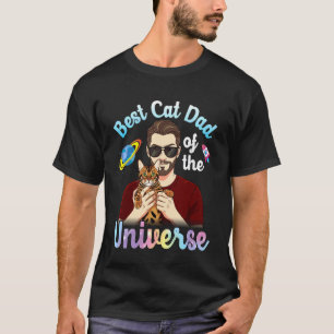 Camiseta Pai e Bengal Melhor Pai de Gato do Universo Fofo