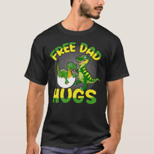 Camiseta Pai e Criança do Dinossauro Abraços de Pai Livre  