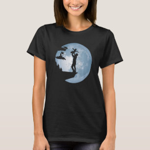 Camiseta Pai e criança em frente à Lua Silhueta Cheia