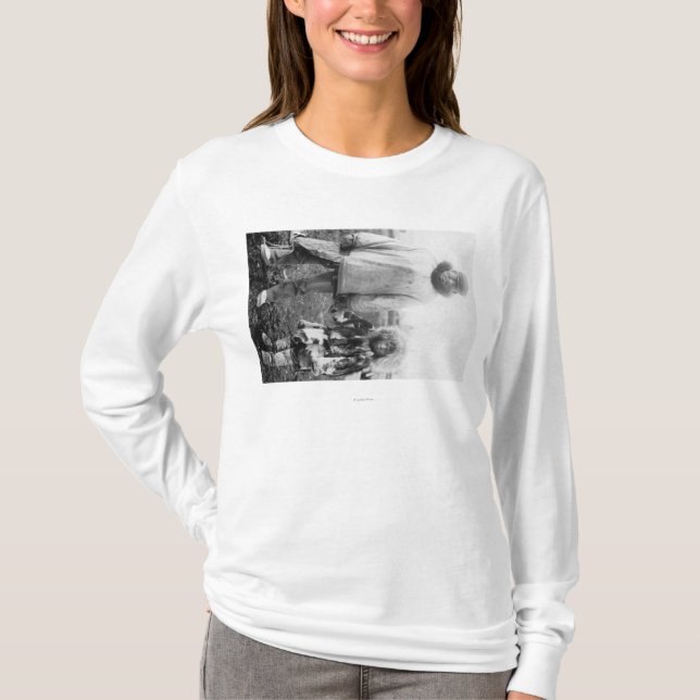 Camiseta Pai e criança Eskimo na fotografia de Alaska (Frente)