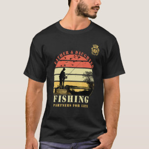 Camiseta Pai e Filha Parceiros de Pesca para a Vida Mono