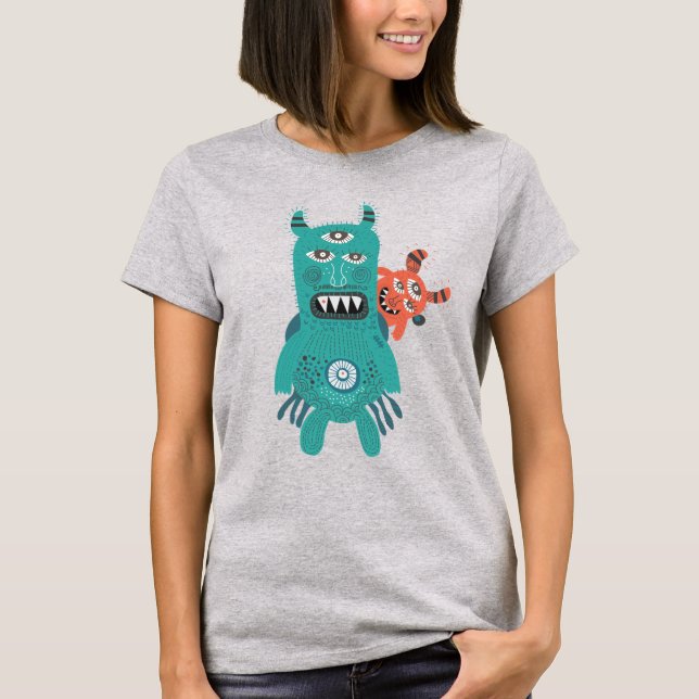 Camiseta Pai e Filho do Monstro Bonito (Frente)