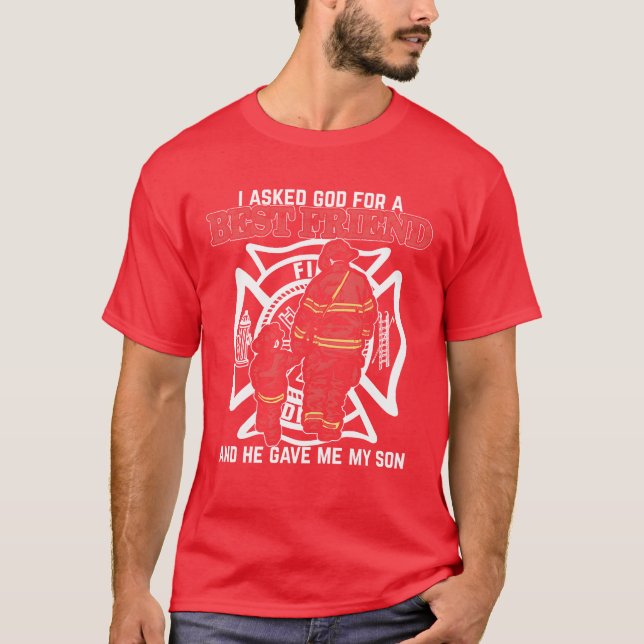 Camiseta Pai E Filho Melhor Amigo Para A Vida Um Bombeiro (Frente)
