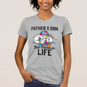 Camiseta Pai e Filho Melhores Amigos para a Vida Puzzle Rib