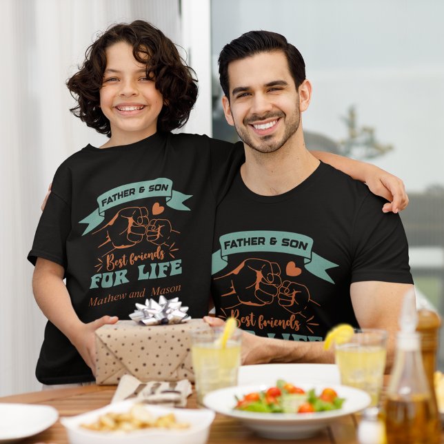 Camiseta Pai e Filho nomes personalizados que correspondem (Father and Son custom names son matching T-Shirt)