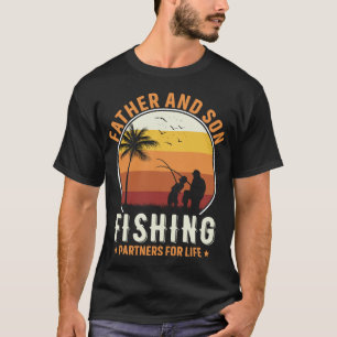 Camiseta Pai e filho parceiros de pesca para a vida Fisher