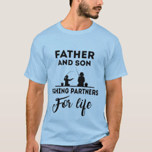 Camiseta Pai e filho pescando arte
