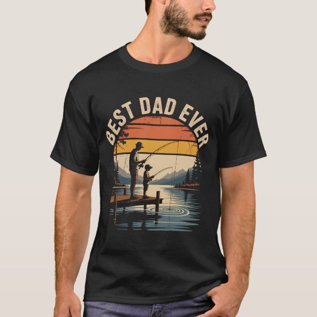 Camiseta Pai e Filho Pescando Vintage (Frente)