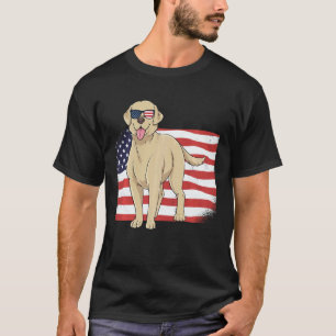 Camiseta Pai e Mãe Golden Retriever Bandeira Americana 4 de
