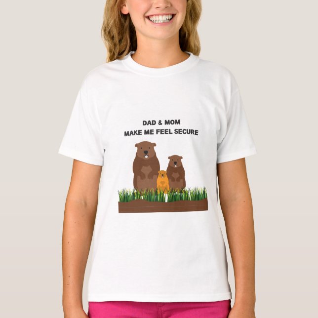 Camiseta Pai e mãe me fazem sentir seguro. (Frente)