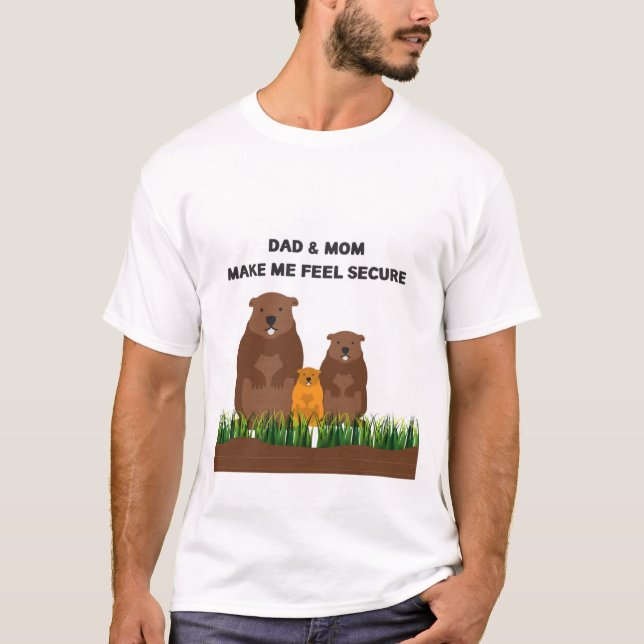 Camiseta Pai e mãe me fazem sentir seguro. (Frente)