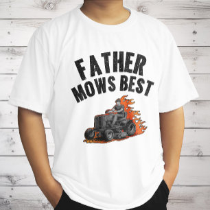 Camiseta Pai É o Melhor a Cortar a Grama Piada de Pai Fogo 