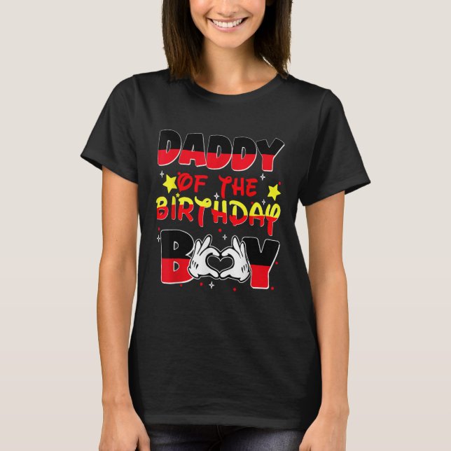 Camiseta Pai E Pai Da Festa Da Família Birthday Boy (Frente)