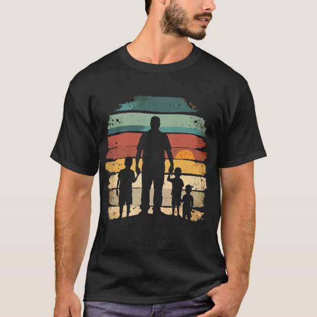 Camiseta pai e três filhos vintage (Frente)