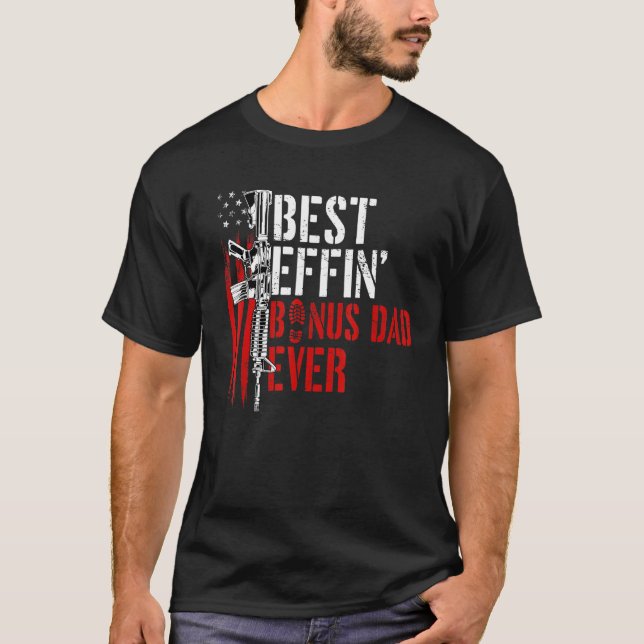 Camiseta Pai Effin Bonus De Effin Já Pai Direitos De Arma (Frente)