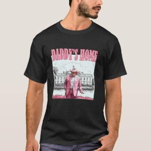 Camiseta Pai em casa Donald Trump Pink Pink Pppy Edgy Real 