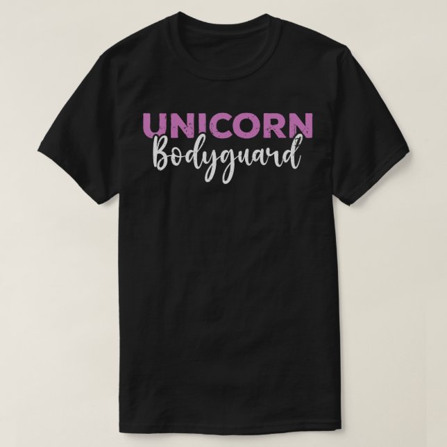 Camiseta Pai Encapumenta Funny Unicorn BodyGuard Unicorn Se (Frente do Design)