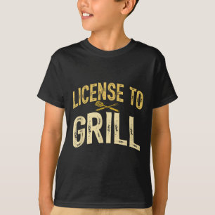 Camiseta Pai Engraçado Adora Licença De Churrasco Para Fuma