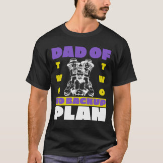 Camiseta Pai engraçado de dois sem presentes no plano de ba