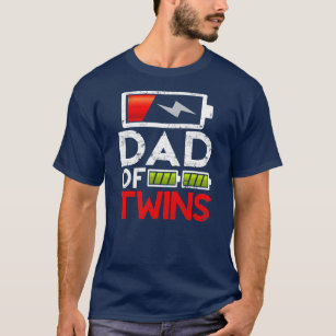 Camiseta Pai Engraçado De Pai De Nascimento Gêmeo De 2 Dias