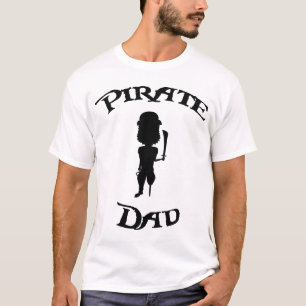Camiseta Pai engraçado do pirata da silhueta dos desenhos