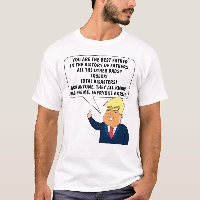 Camiseta Pai Engraçado Donald,  Excelente, dizendo "Trump"  (Frente)