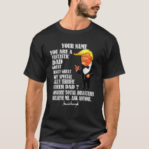 Camiseta Pai engraçado Donald Trump Dia do Pai Dotado