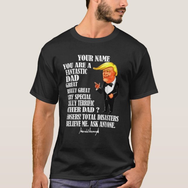 Camiseta Pai engraçado Donald Trump Dia do Pai Dotado (Frente)