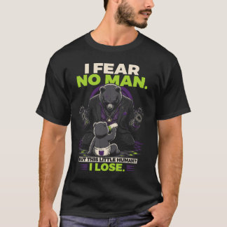 Camiseta Pai Engraçado e Durão Não Temo Nenhum Homem Urso N
