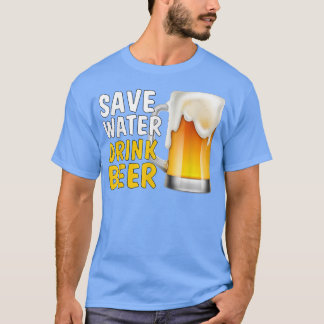 Camiseta Pai Engraçado Economiza Água Beer Beer Engraçado B